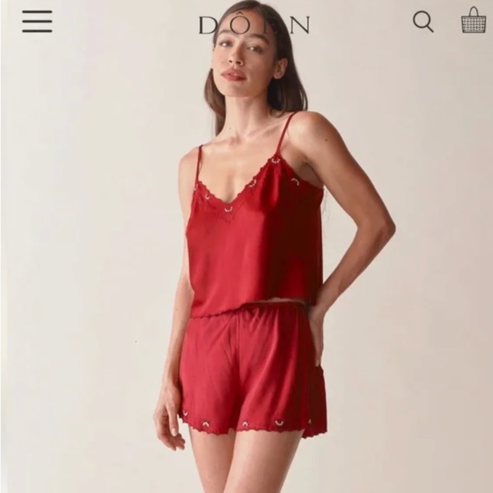 Red Satin Sleepwear Set